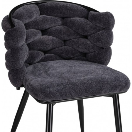 Stew on a metal frame Rendi Metal/fabric, black/gray 64x70x77 cm-4