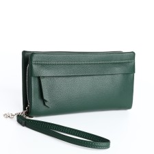 Women's wallet with lightning, green color