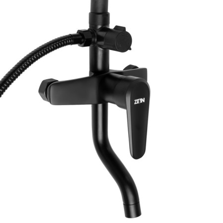 The shower system ZEIN ZS-1BL, mixer, tropical and hand watering can 3 modes, brass, black-8