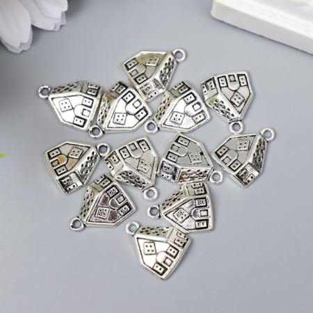 Decor for creativity Metal "Hut" silver 412M011 set 12 pcs 1.7x1.3 cm-2
