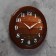 Watch wall, interior "parquet", D-23 cm, silent, brown case