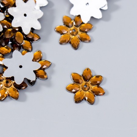 Decor for creativity Plastic 1 Puncture "Rhineston. Champagne" set of 100 pcs 1.3x1.3 cm