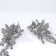 Hanging earrings with rhinestones "Firebird" drops and beads on a chain, white color in silver, 11 cm