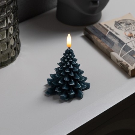 LED candle "Snow Christmas tree" 8 × 12 × 8 cm, wax, battery CR2032, glow warm white