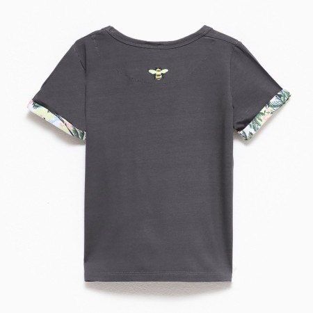 T-shirt for nursery, dark gray color, height 134cm-3