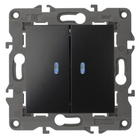 Double switch with backlight, 10AX-250V, IP20, era Elegance, anthracite