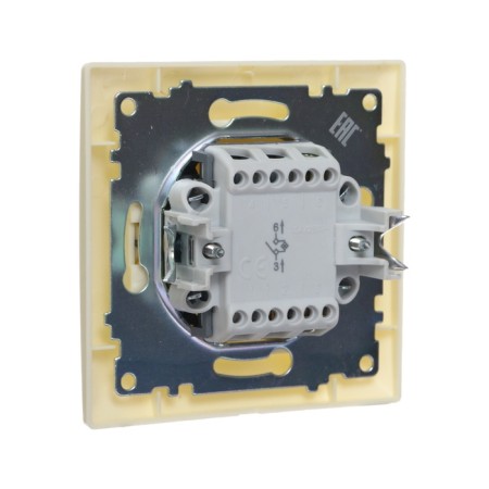 Luazon Lighting "Antei" switch, 10 A, 1 key, with backlight, hidden beige-2