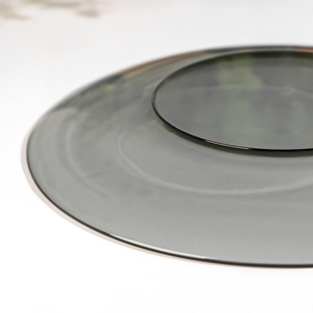 Basilico plate. Lava Grey, D = 20 cm, gray color-3