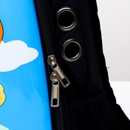 A backpack for carrying animals "Leo", with a viewing window, 32 x 25 x 42 cm, blue-5