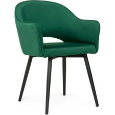 Chair on a metal frame Ouster MR-19 metal/velor, black/green 59x59x80 cm