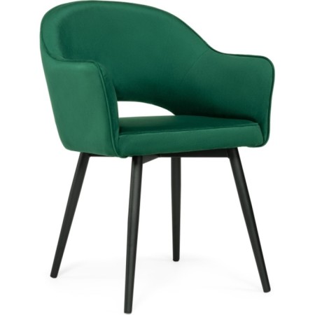 Chair on a metal frame Ouster MR-19 metal/velor, black/green 59x59x80 cm