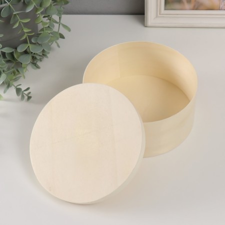 Casket wood under painting Round "thin sheet" 16.5x16.5x7.8 cm-1