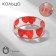 Ring "Transparent" heart, red color, 17 size