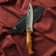 Caucasian knife, tourist "Varan" with scabbard, steel - 40x13, waxed nut, 14.5 cm
