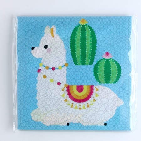 Application with pompom "Lama and cacti" size - 30 × 30 cm, glue 30 ml-7