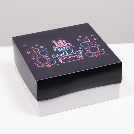 Confectionery packaging, box, "neon birthday", 30 x 30 x 15 cm, 2 kg-1