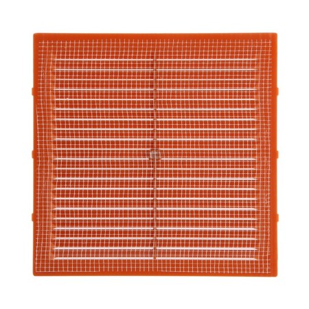 Ventilation grate "Cosmetic" L194BZH, 194 x 194 mm, with a grid, ineffective, beige-2