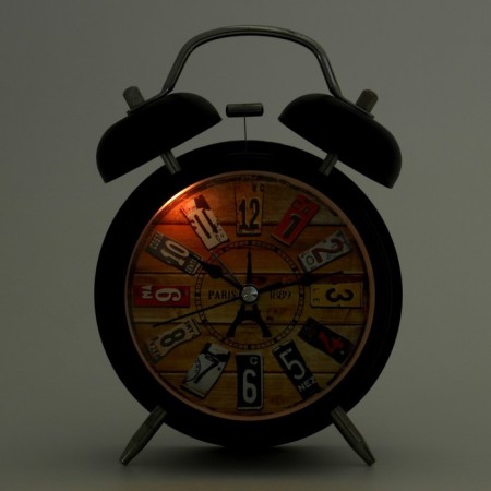 Clock - desktop's alarm clock, discrete move, 11.5 x 16 cm, black-3
