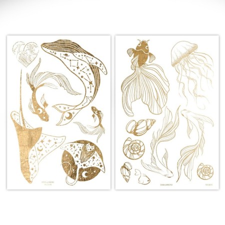 Set of Golden Tattoos, 2 sheets in a set-1