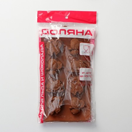 The form for decorations of the share "insects", silicone, 22 × 11.5 × 2 cm, 8 cells, brown color-6