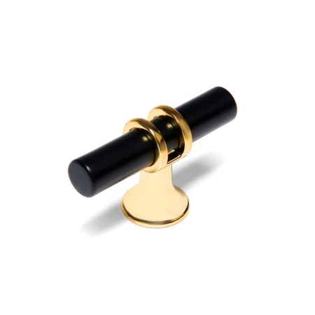 Handle button cappio, d = 12, black color with gold