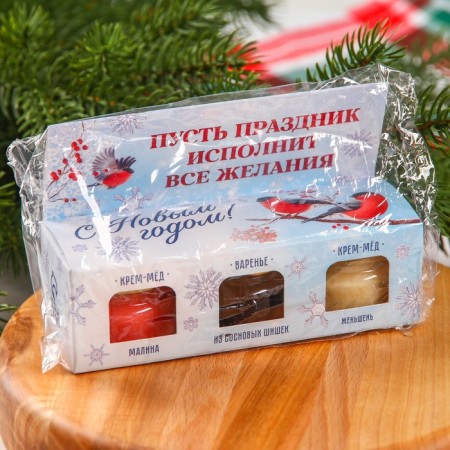 Set "Happy New Year": 2 cream-media and jam with cones of 30 g.-5