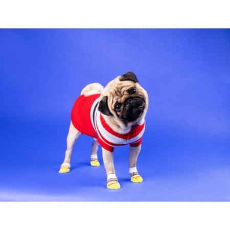 Sweater "stripes", M (DS 26, Osh 26, OG 28-46 cm), red