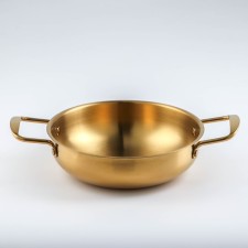 Stear, d = 20 cm, h = 6, thickness 1 mm, 201 steel, gold color