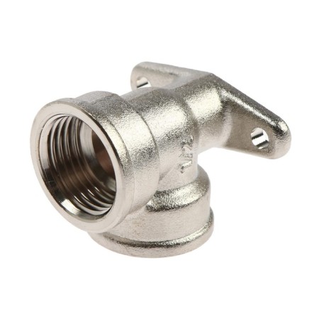 Aqualink corner, 1/2 ", internal thread, with a wall mount, nickel -plated brass