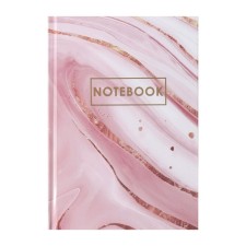 College-wiper in a solid cover 7BC, A5, 64 sheets, pink marble, cage block, glossy lamination, foil embossing