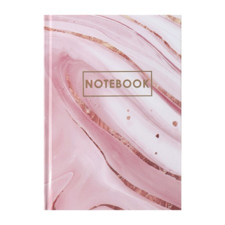 College-wiper in a solid cover 7BC, A5, 64 sheets, pink marble, cage block, glossy lamination, foil embossing