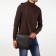 Male bag on the Textura valve, outer pocket, brown color