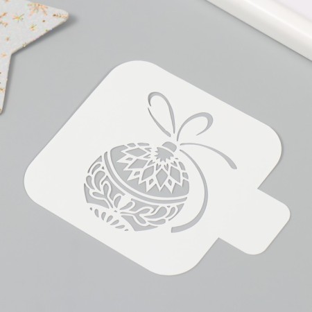 Plastic stencil "New Year's ball", size 9x9 cm-1
