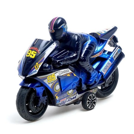 Inertial motorcycle "Sports", with a racer, color mix-3