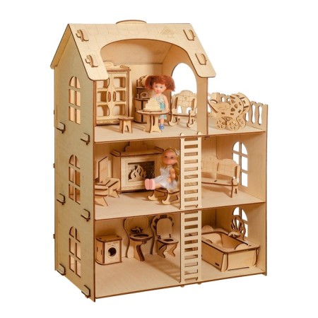 Birch plywood house "Fun" without furniture-4