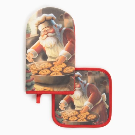 Set of kitchen. Ethel SOOKies mittens 15x28cm, 19x19cm tack, 100%HL