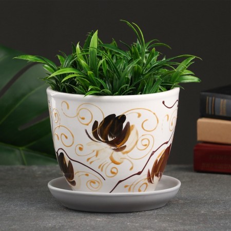 Flower orchid pot 1l with a stand