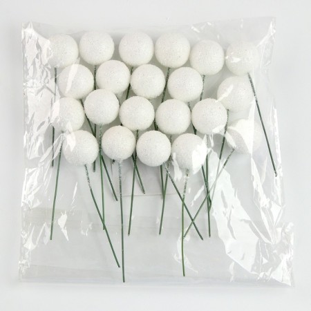 Figure for crafts and decor on the “ball” wire, set of 20 pcs., Size 1 pc. - 2 × 7 cm, white color-2