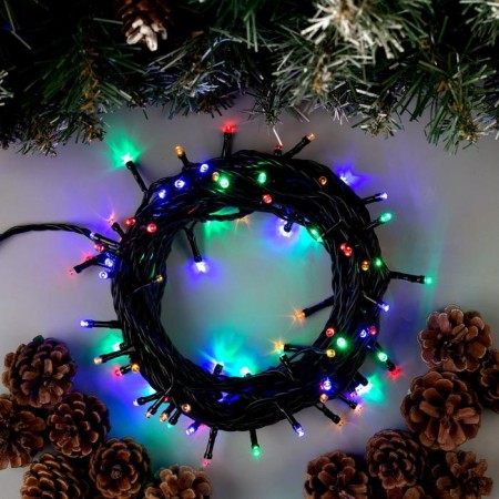 Garland "thread" 10 m, IP44, dark thread, 100 LED, glow of multi, 8 modes, 220 V