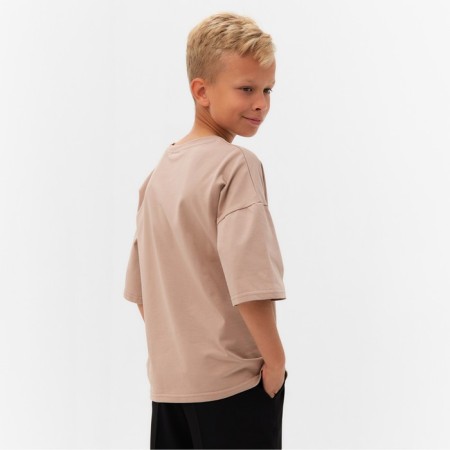 Children's Minaku T -shirt, beige color, height 140 cm-2