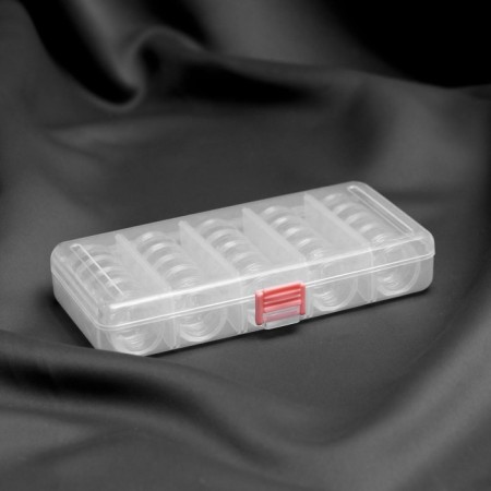 A set of jars for needlework, 25 pcs, d = 3 cm, in a container with removable cells, 19 × 9.5 × 4 cm, the color is transparent-1