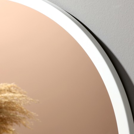 Wall mirror in a round case made of metal, d = 60, white ruby-1