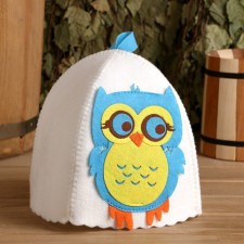 Bath cap with children's applique 