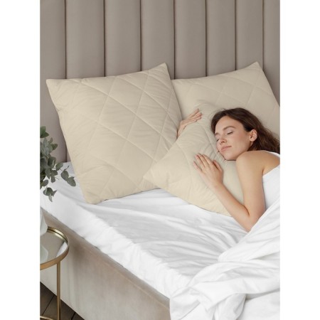 Desert Flower pillow, size 50x70 cm, camel wool, plain, beige-3