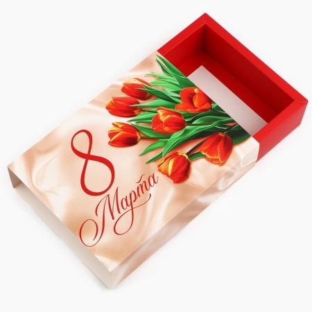 Box for sweets "March 8", silk, 20 x 15 x 5 cm-1