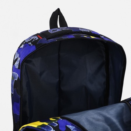 Youth backpack on lightning from textiles, 2 pockets, purple color-5