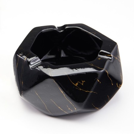 An ashtray "Marble", 13.7 x 5.5 cm, ceramics, black with gold-1