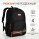 Youth backpack on a zipper, 4 pockets, black color/orange