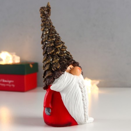 Souvenir Polystone "Grandfather Frost in a hood-chis, a beard with a pigtail" 16.5x7x6 cm-1