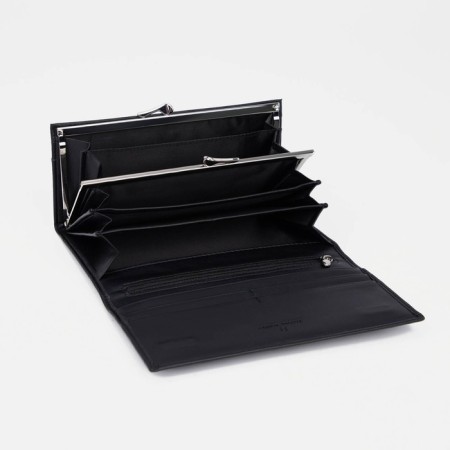 Women's wallet on magnets, black color-2